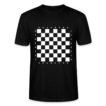 Schachbrett - Stanley/Stella Unisex Bio-T-Shirt CRAFTER - Schwarz - Vorne - Alina (178cm) & Michal (187cm)
