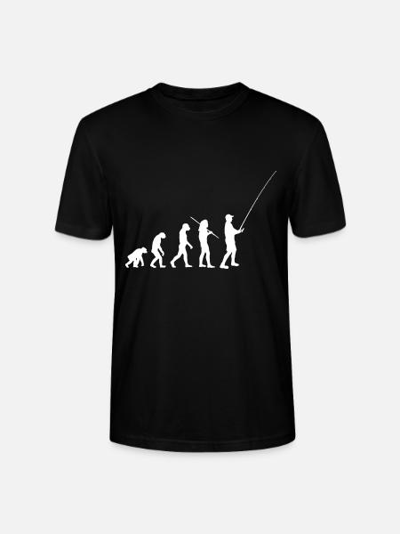 Evolution Angeln - Vom Affen zum Angler - Stanley/Stella Unisex Bio-T-Shirt CRAFTER - Schwarz