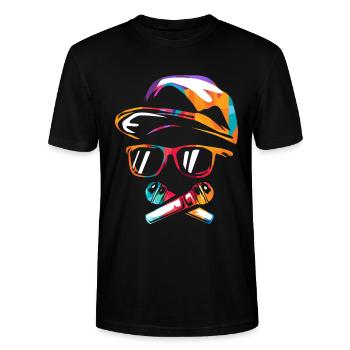 Stampfender Hiphop Straßenbeat - Stanley/Stella Unisex Bio-T-Shirt CRAFTER - Schwarz - Vorne - Alina (178cm) & Michal (187cm)