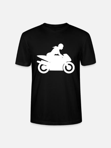 Motorradfahrerin Bikerin - Stanley/Stella Unisex Bio-T-Shirt CRAFTER - Schwarz