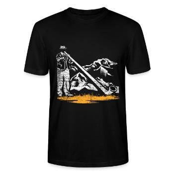 Wuchtiges Alphorn Gipfelkonzert - Stanley/Stella Unisex Bio-T-Shirt CRAFTER - Schwarz - Vorne - Alina (178cm) & Michal (187cm)