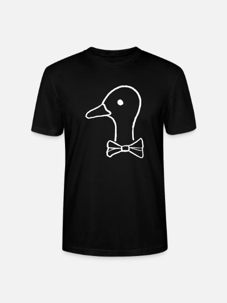 Ente mit Fliege - Stanley/Stella Unisex Bio-T-Shirt CRAFTER - Schwarz