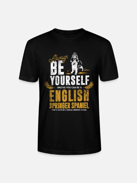 Flinker Springer Spaniel Stöberhund - Stanley/Stella Unisex Bio-T-Shirt CRAFTER - Schwarz