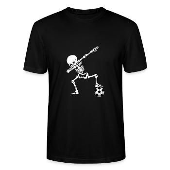 Skelett Fussball Fussballer Junge Kinder Geschenk - Stanley/Stella Unisex Bio-T-Shirt CRAFTER - Schwarz - Vorne - Alina (178cm) & Michal (187cm)