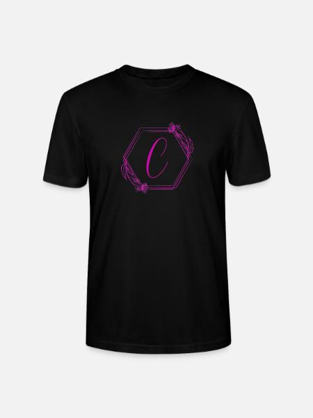 Monogramm C Florales Hexagon-Design - Stanley/Stella Unisex Bio-T-Shirt CRAFTER - Schwarz