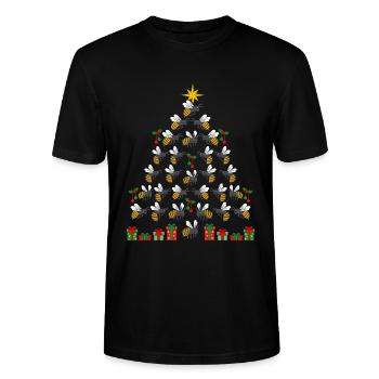 Weihnachtsbaum Bienen Imker Bienenzüchter - Stanley/Stella Unisex Bio-T-Shirt CRAFTER - Schwarz - Vorne - Alina (178cm) & Michal (187cm)
