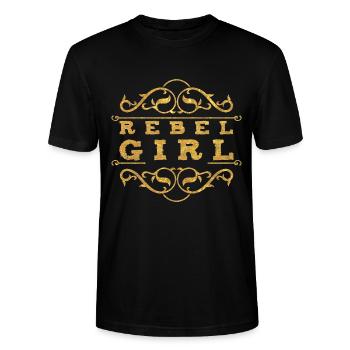 Rebel Girl - Stanley/Stella Unisex Bio-T-Shirt CRAFTER - Schwarz - Vorne - Alina (178cm) & Michal (187cm)