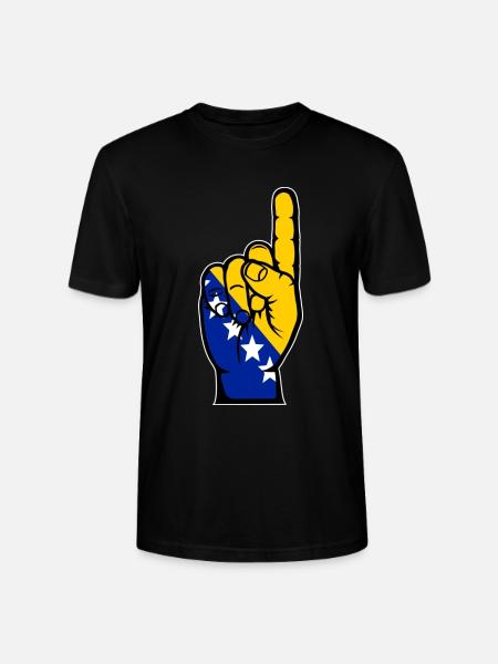 Bosnien Flagge Nummer 1 - Stanley/Stella Unisex Bio-T-Shirt CRAFTER - Schwarz