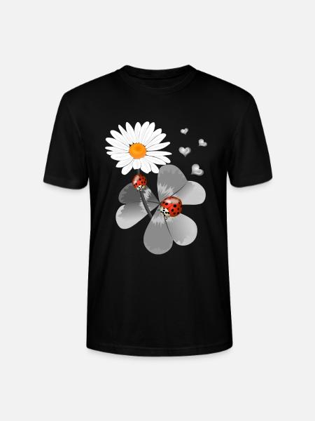 Klee mit Marienkäfer - Stanley/Stella Unisex Bio-T-Shirt CRAFTER - Schwarz