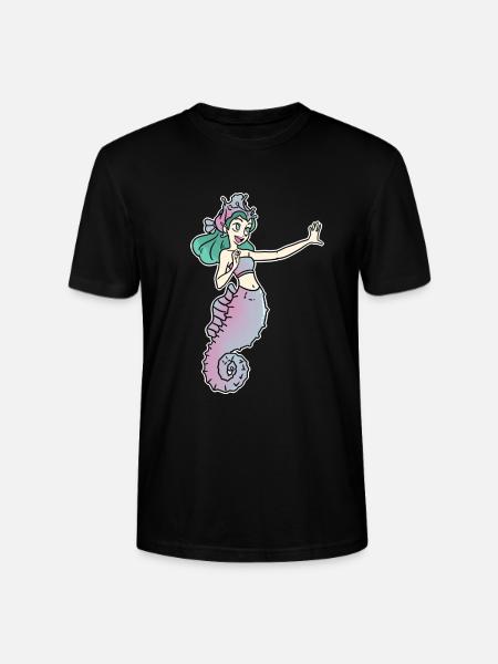 Anmutige Seepferdchen Prinzessin - Stanley/Stella Unisex Bio-T-Shirt CRAFTER - Schwarz