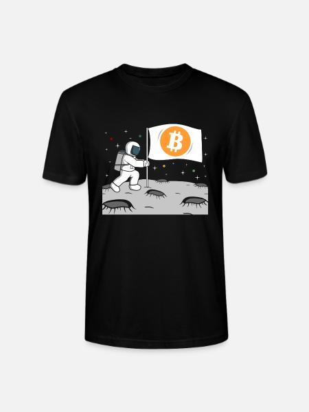 Astronaut Bitcoin Mond BTC - Stanley/Stella Unisex Bio-T-Shirt CRAFTER - Schwarz