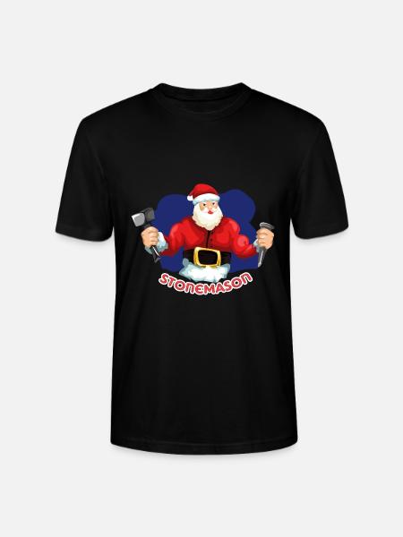 Kräftiger Steinmetz Weihnachtsbaustelle - Stanley/Stella Unisex Bio-T-Shirt CRAFTER - Schwarz