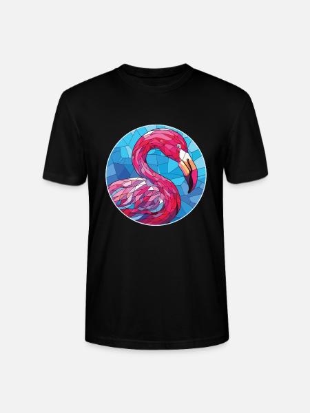 Flamingo bunte Aquarell-Tierillustration - Stanley/Stella Unisex Bio-T-Shirt CRAFTER - Schwarz
