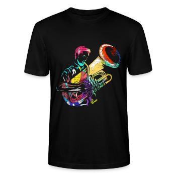 Wohlklingende Tuba Marschkapelle - Stanley/Stella Unisex Bio-T-Shirt CRAFTER - Schwarz - Vorne - Alina (178cm) & Michal (187cm)