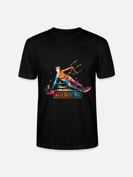 Dynamischer Kitesurfer Küstenwind - Stanley/Stella Unisex Bio-T-Shirt CRAFTER - Schwarz