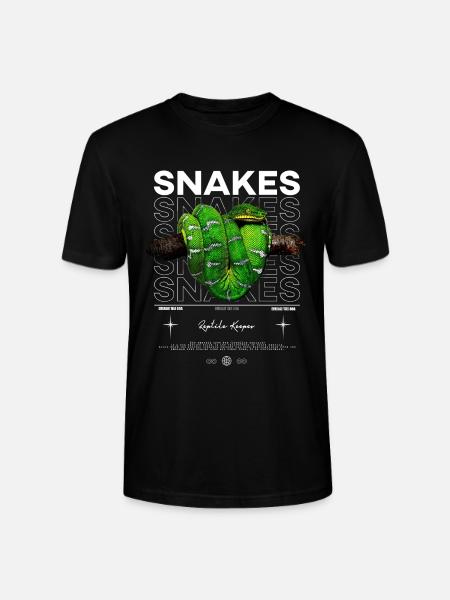 Smaragdbaum-Boa-Schlangenhüter Reptilienhüter - Stanley/Stella Unisex Bio-T-Shirt CRAFTER - Schwarz