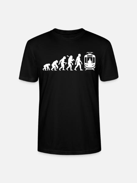 Evolution Straßenbahn Tram Für Straßenbahnfahrer - Stanley/Stella Unisex Bio-T-Shirt CRAFTER - Schwarz