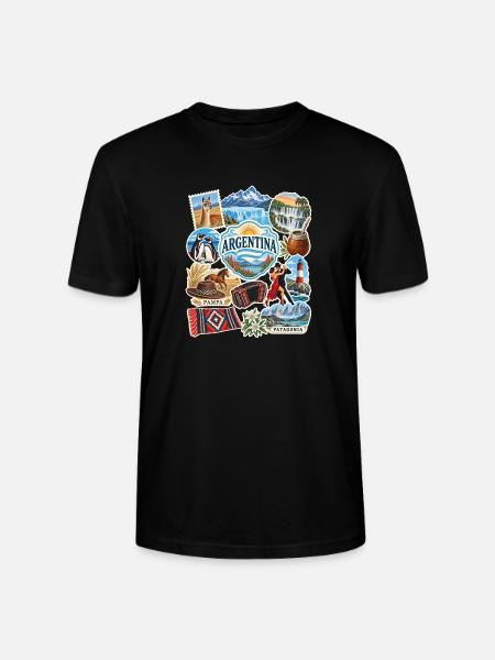 Argentinien Reisesticker - Stanley/Stella Unisex Bio-T-Shirt CRAFTER - Schwarz