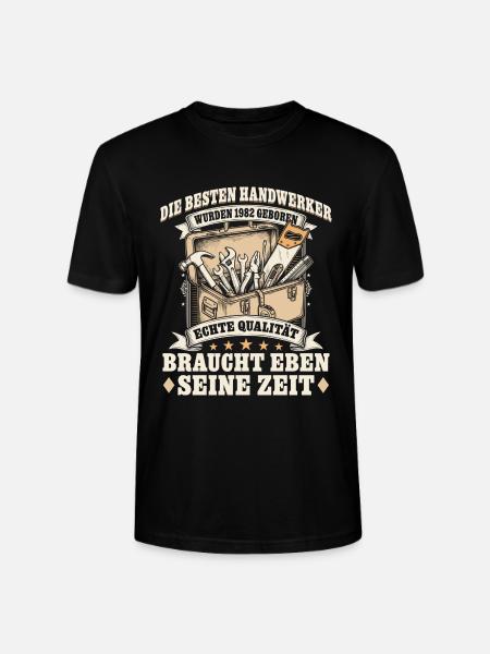 Handwerker 1982 Jahrgang geboren Geburtstag - Stanley/Stella Unisex Bio-T-Shirt CRAFTER - Schwarz
