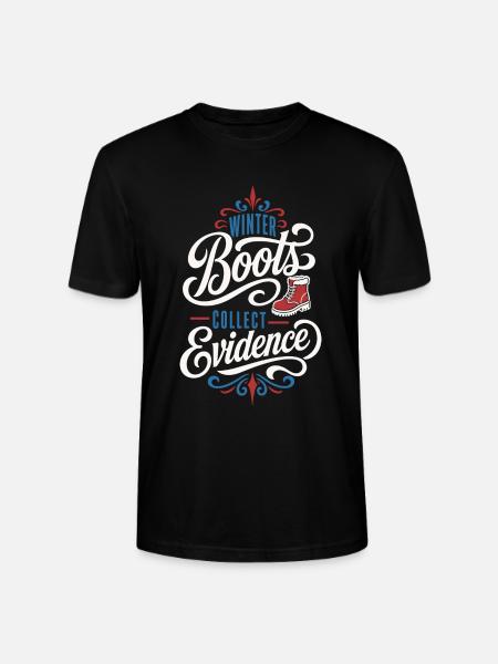 Winterstiefel – Winter Boots Collect Evidence - Stanley/Stella Unisex Bio-T-Shirt CRAFTER - Schwarz