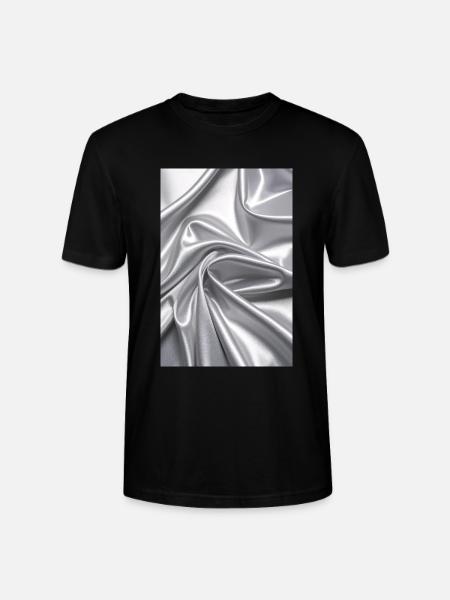 Silberne Satinwellen Stofffluss - Stanley/Stella Unisex Bio-T-Shirt CRAFTER - Schwarz