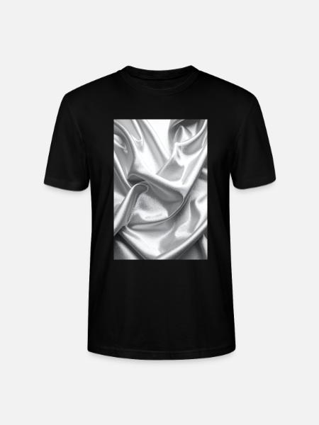 Silber Satin Falten - Stanley/Stella Unisex Bio-T-Shirt CRAFTER - Schwarz