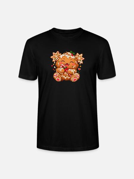 Niedliches Weihnachtsmonster mit Zuckerstange  - Stanley/Stella Unisex Bio-T-Shirt CRAFTER - Schwarz
