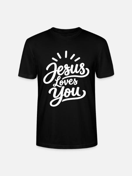Jesus liebt dich christlicher Glaube - Stanley/Stella Unisex Bio-T-Shirt CRAFTER - Schwarz