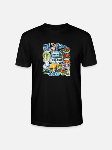 Finnland Reisesticker - Stanley/Stella Unisex Bio-T-Shirt CRAFTER - Schwarz