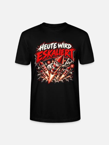 Heute wird eskaliert – Silvester Feuerwerk - Stanley/Stella Unisex Bio-T-Shirt CRAFTER - Schwarz