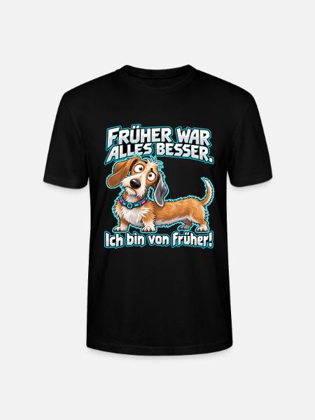 Früher war alles besser – Dackel - Stanley/Stella Unisex Bio-T-Shirt CRAFTER - Schwarz