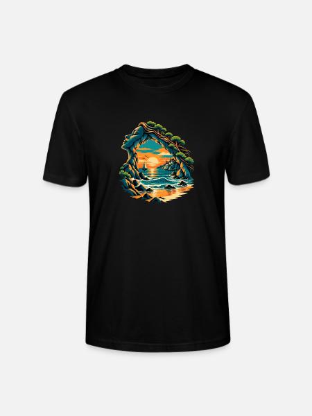Magische Küstenbucht - Stanley/Stella Unisex Bio-T-Shirt CRAFTER - Schwarz