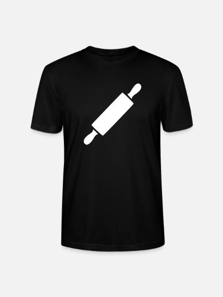 Nudelholz Rollholz Bäcker Geschenk backen - Stanley/Stella Unisex Bio-T-Shirt CRAFTER - Schwarz