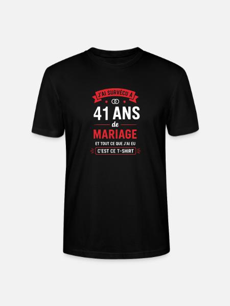 41 Jahre Ehe T-Shirt - Stanley/Stella Unisex Bio-T-Shirt CRAFTER - Schwarz