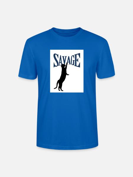 Wildkatze in Silhouette - Stanley/Stella Unisex Bio-T-Shirt CRAFTER - Pfauenblau