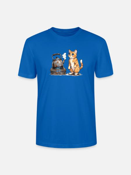 Kätzchen am Schmiedekessel - Stanley/Stella Unisex Bio-T-Shirt CRAFTER - Pfauenblau
