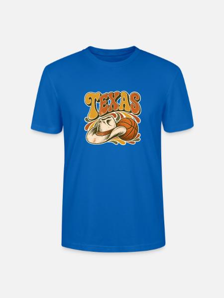 Texas Retro Hoop Cowboy - Stanley/Stella Unisex Bio-T-Shirt CRAFTER - Pfauenblau