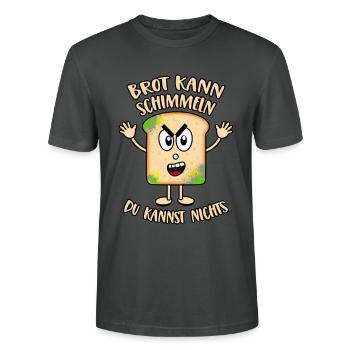 Brot kann schimmeln Du kannst nichts - Stanley/Stella Unisex Bio-T-Shirt CRAFTER - Anthrazit - Vorne - Alina (178cm) & Michal (187cm)