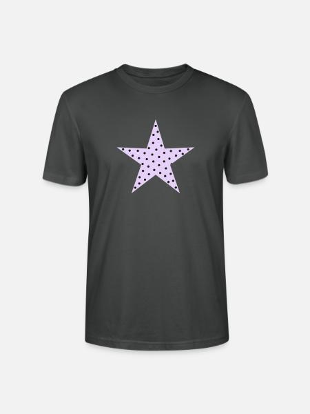 Sternlila-schwarze Punktpunkte - Stanley/Stella Unisex Bio-T-Shirt CRAFTER - Anthrazit