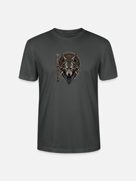 Wikingerwolf Valhalla – Geometrische Runen - Stanley/Stella Unisex Bio-T-Shirt CRAFTER - Anthrazit