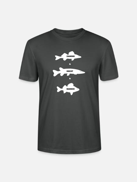 zander-hecht-barsch_weiss - Stanley/Stella Unisex Bio-T-Shirt CRAFTER - Anthrazit