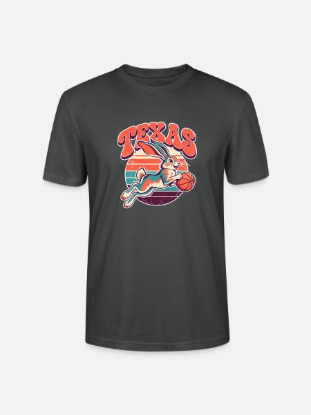 Texas Hase Retro Basketball - Stanley/Stella Unisex Bio-T-Shirt CRAFTER - Anthrazit