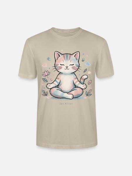 🐾 Zen-Kätzchen - Stanley/Stella Unisex Bio-T-Shirt CRAFTER - Beige