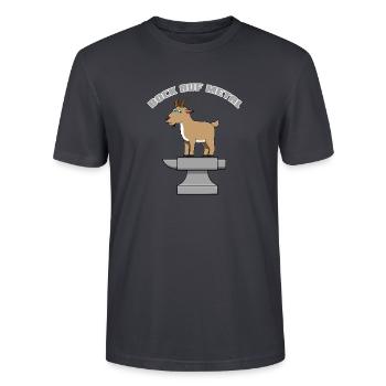 Metal Bock - Stanley/Stella Unisex Bio-T-Shirt CRAFTER - Dunkles Graublau - Vorne - Alina (178cm) & Michal (187cm)