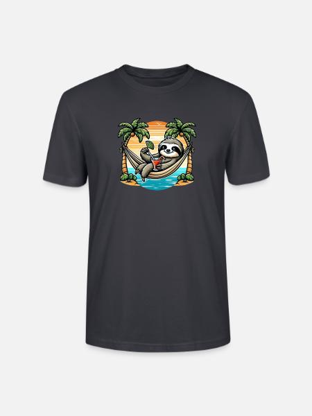 Sloth in hammock - Stanley/Stella CRAFTER Unisex Organic T-Shirt - India Ink Grey