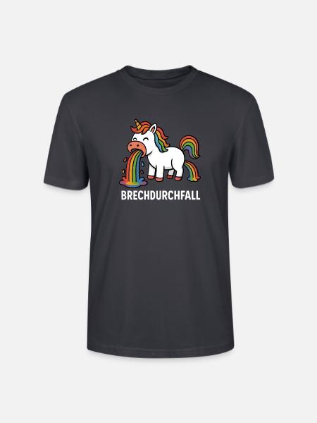 Brechdurchfall - Einhorn - Stanley/Stella Unisex Bio-T-Shirt CRAFTER - Dunkles Graublau