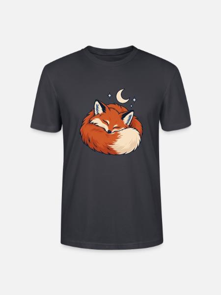 Schlafender Fuchs Sternennacht - Stanley/Stella Unisex Bio-T-Shirt CRAFTER - Dunkles Graublau