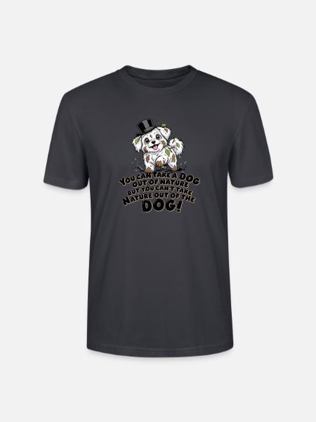 Naturhund Hut Spruch - Stanley/Stella Unisex Bio-T-Shirt CRAFTER - Dunkles Graublau