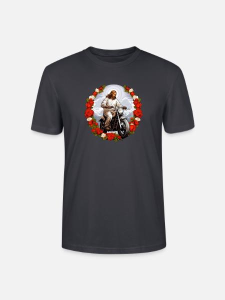 Motorrad Jesus - Stanley/Stella Unisex Bio-T-Shirt CRAFTER - Dunkles Graublau