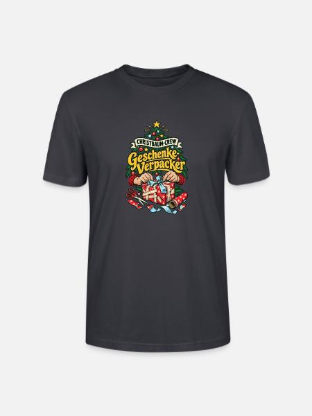 Christbaum-Crew Geschenke-Verpacker - Stanley/Stella Unisex Bio-T-Shirt CRAFTER - Dunkles Graublau